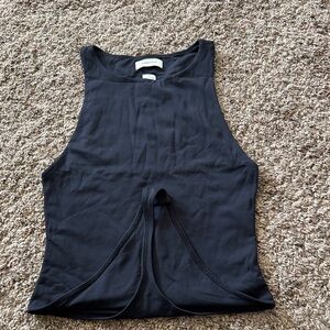 Babaton Black Sleeveless Twist-Back Bodysuit